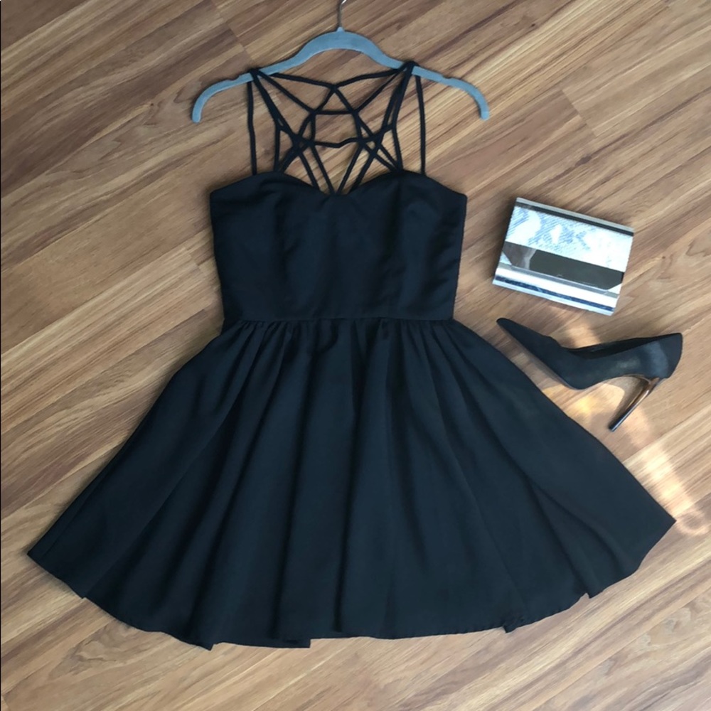 Keepsake Black Geometric Design Dress